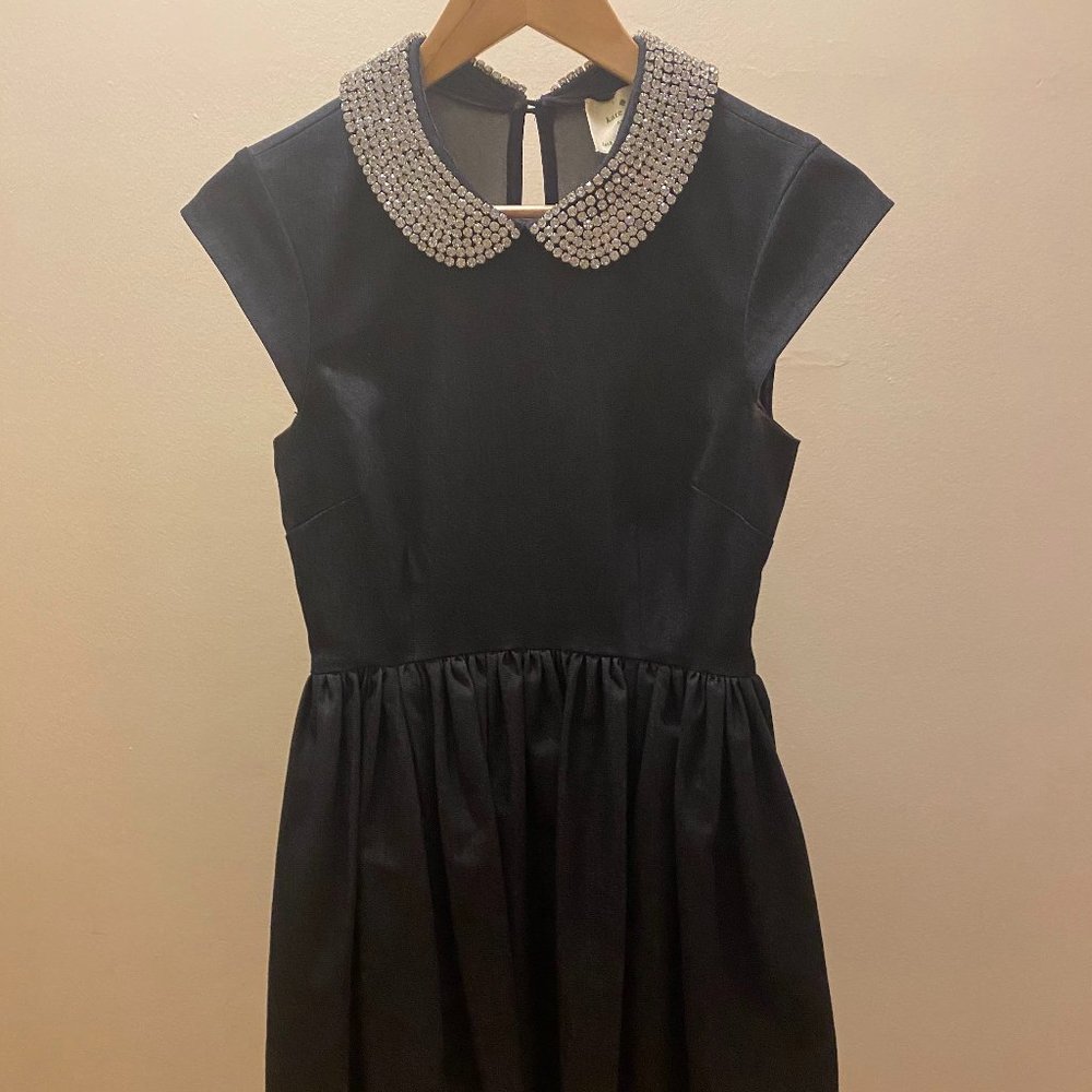 Kate Spade Denim Kimberly Dress with rhinestoned collar